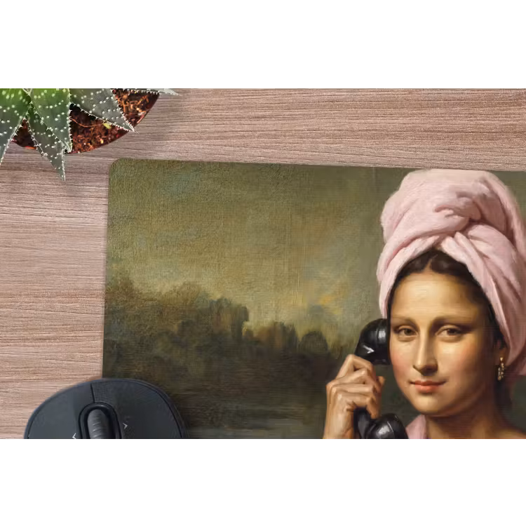 Mona - Klassiek - Roze muismat rubber klein -closeup