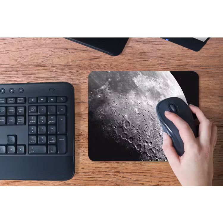 Mouse Pad - Moon - Craters - Space - Maan - Kraters - Ruimte muismat rubber klein