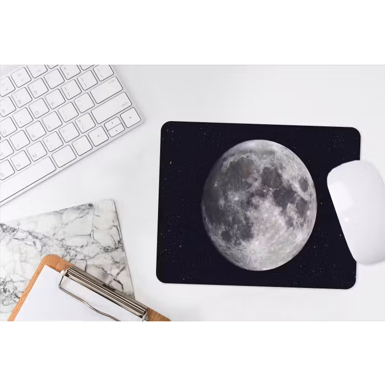 Mouse Pad - Moon - Stars - Space - Maan - Sterren - Ruimte muismat rubber klein