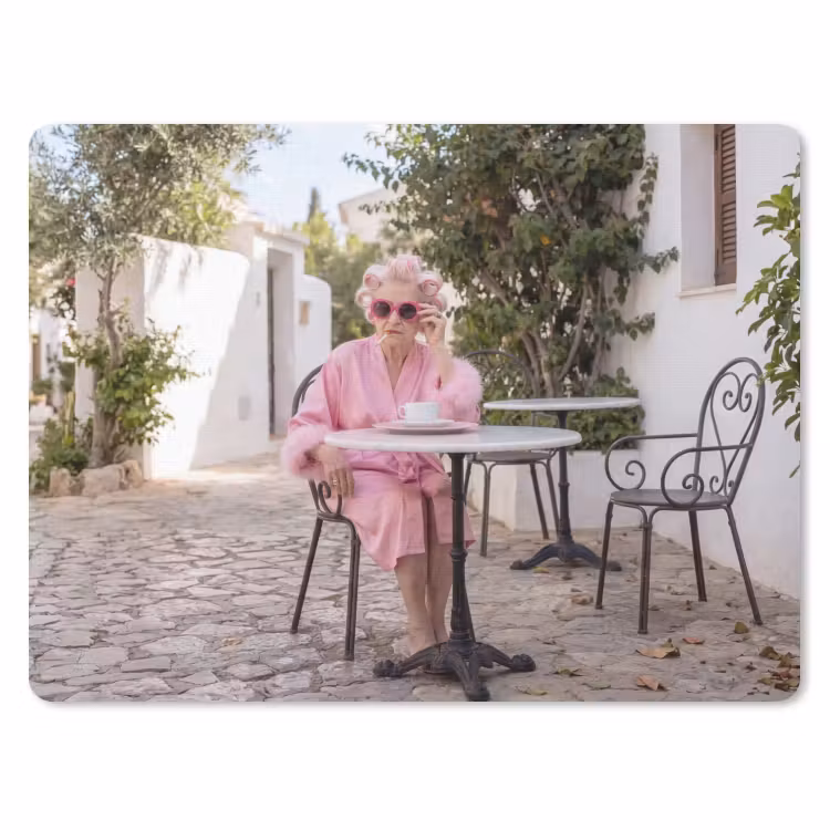 Ochtendjas - Krulspelden - Roze muismat rubber klein -3d