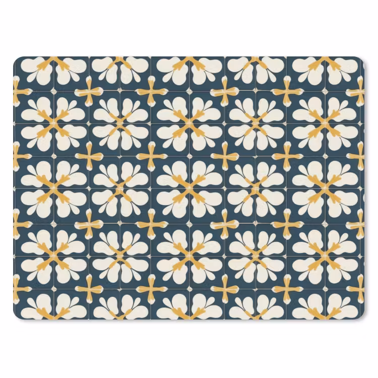Motief - Tegel - Okergeel muismat rubber klein 262 -3d