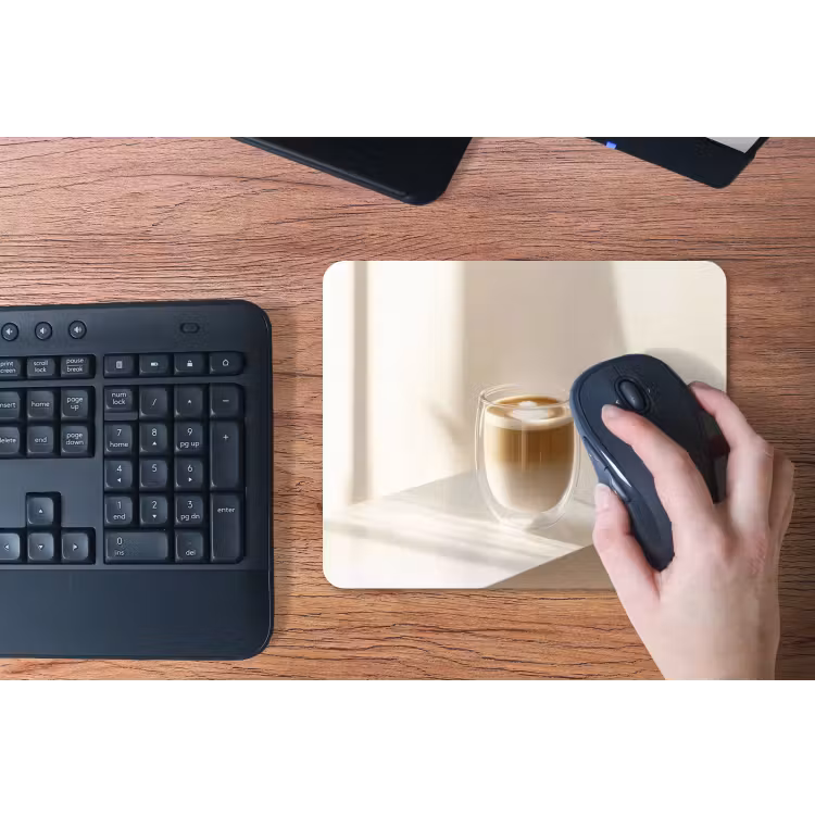 Mok - Latte - Minimalistisch - Schaduw muismat rubber klein -toetsenbord