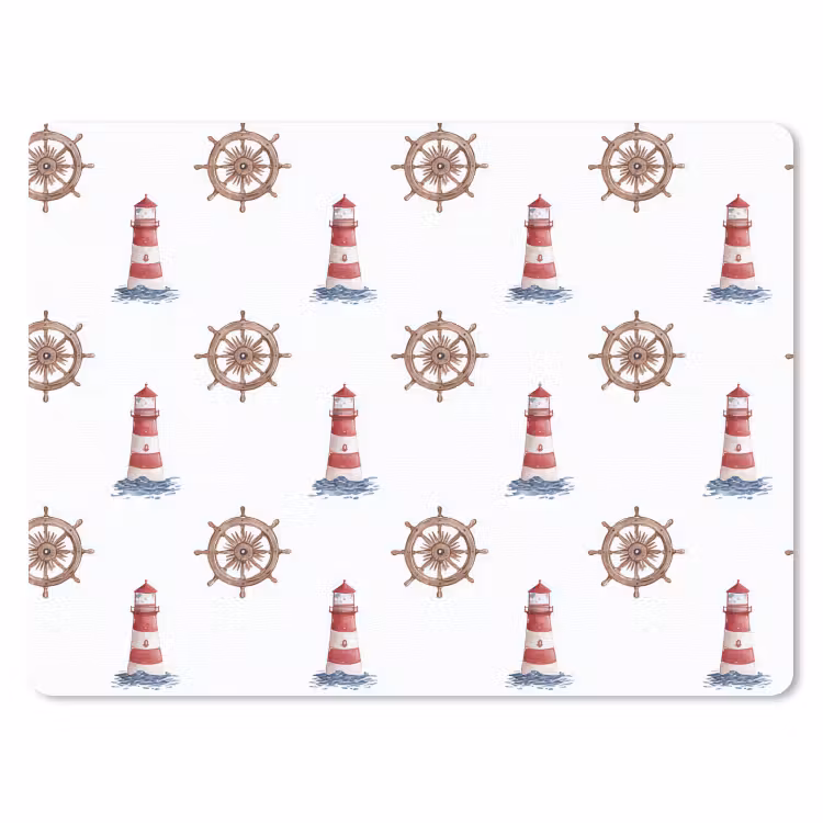 Nautisch - Klassiek - Rood muismat rubber klein 262 -3d