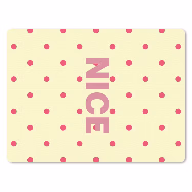 Nice - Stippen - Roze - Geel muismat rubber klein -3d