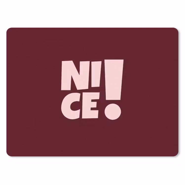 Nice - Uitroepteken - Rood muismat rubber klein -3d