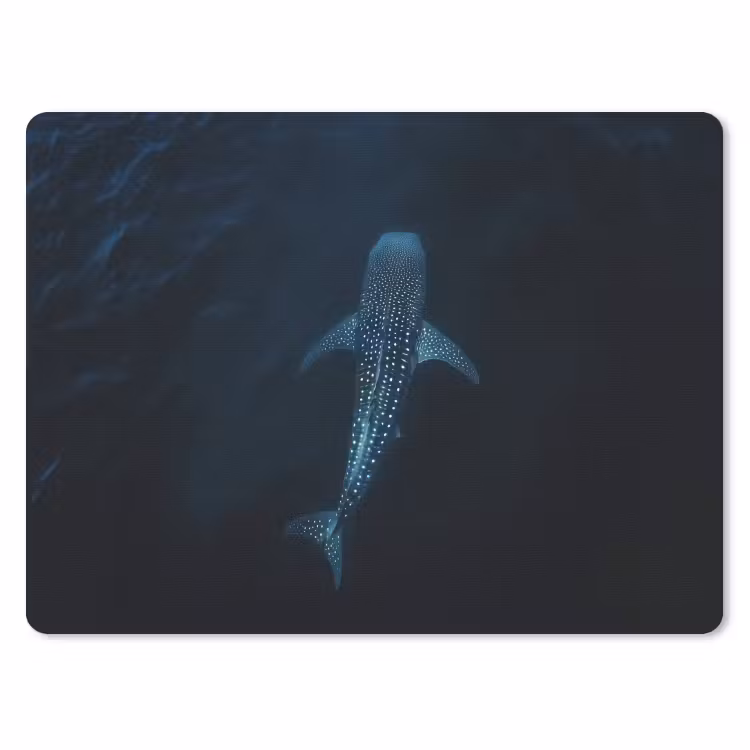 Oceaan - Walvishaai - Donkerblauw - Vlekken muismat rubber klein -3d