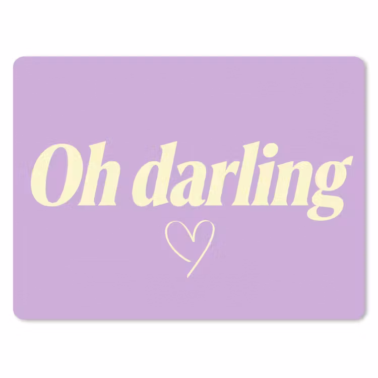 Oh darling - Hart - Paars muismat rubber klein -3d
