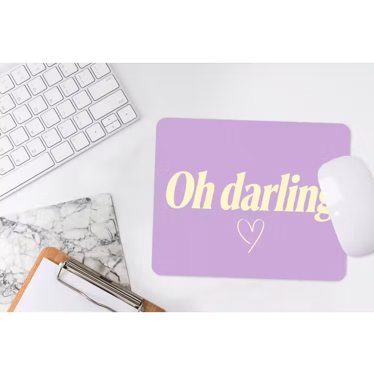 Oh darling - Hart - Paars muismat rubber klein -witbureau