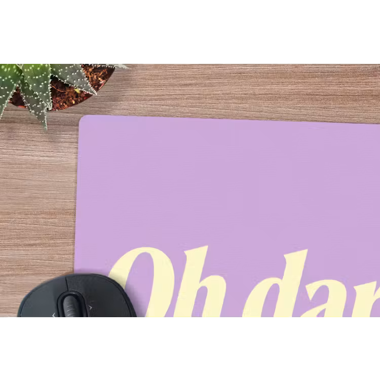 Oh darling - Hart - Paars muismat rubber klein -closeup