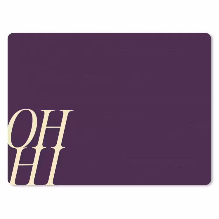 Oh hi - Paars - Cursief muismat rubber klein -3d