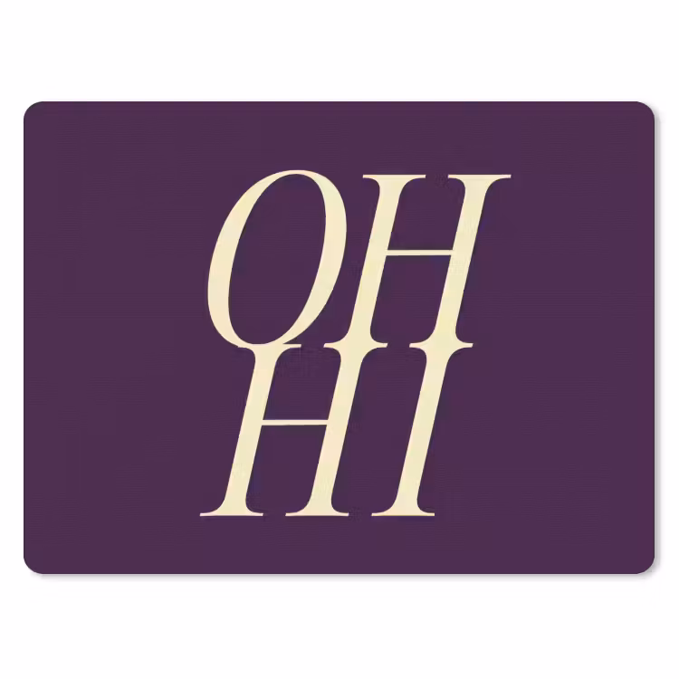 Oh hi - Paars - Minimalistisch muismat rubber klein -3d