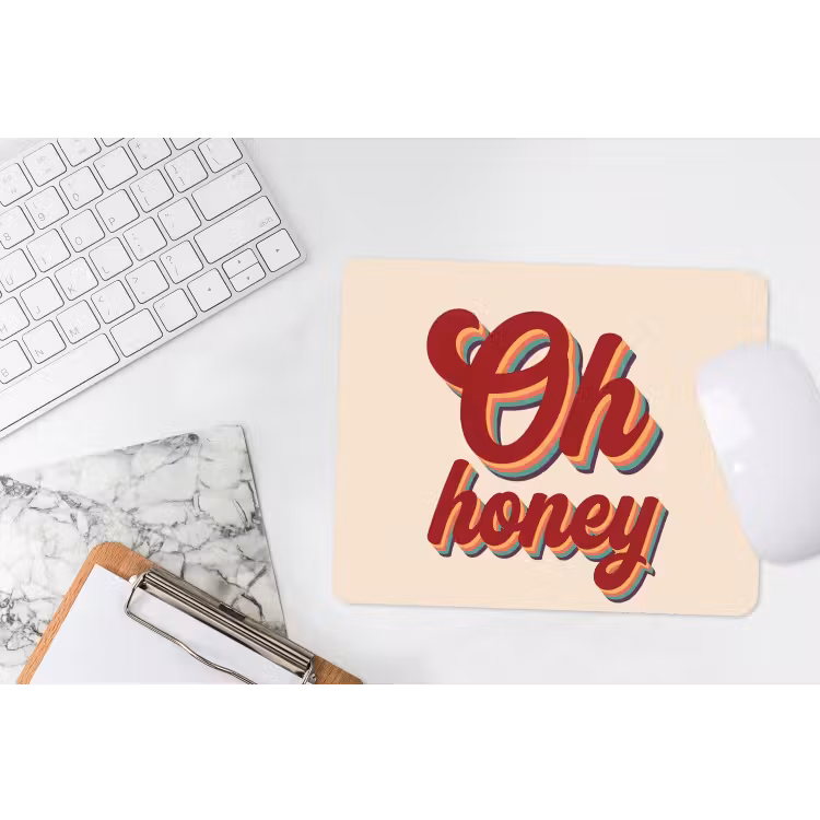 Oh honey - Rood - Schaduw muismat rubber klein -witbureau