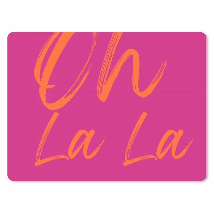 Oh la la - Oranje - Roze muismat rubber klein -3d
