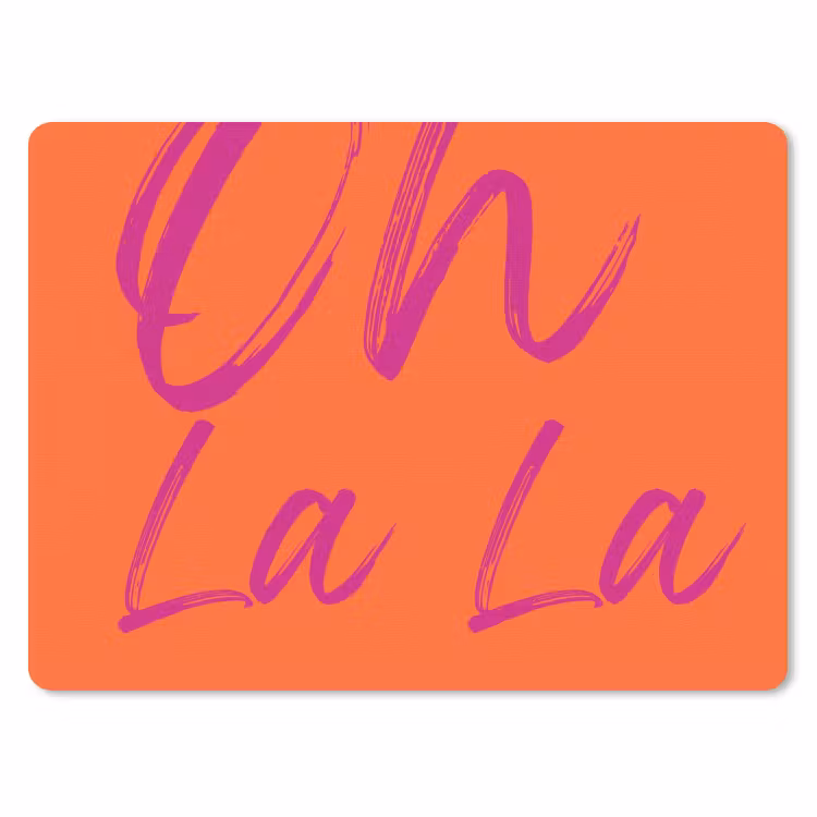 Oh la la - Oranje - Roze - Grafisch muismat rubber klein -3d