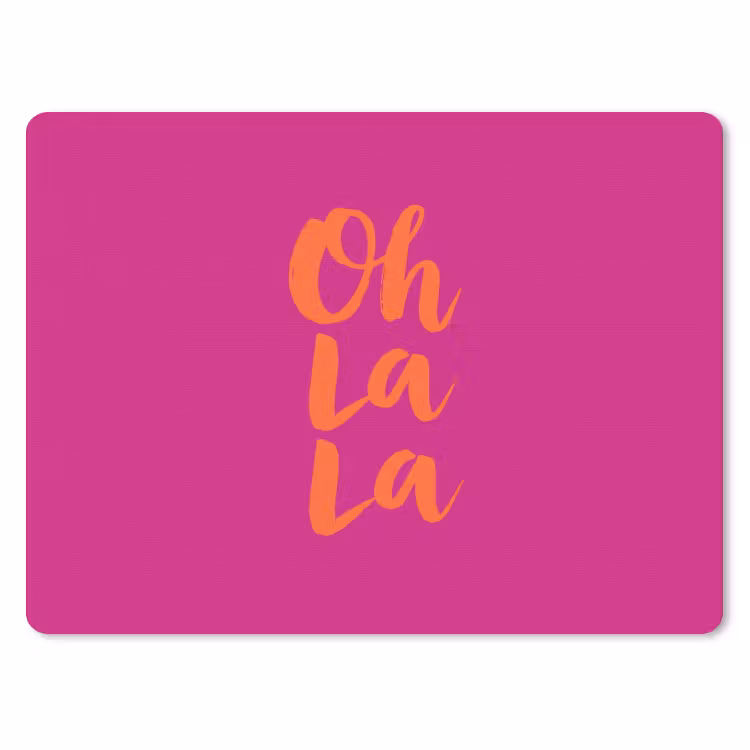 Oh la la - Roze - Oranje - Minimalistisch muismat rubber klein -3d
