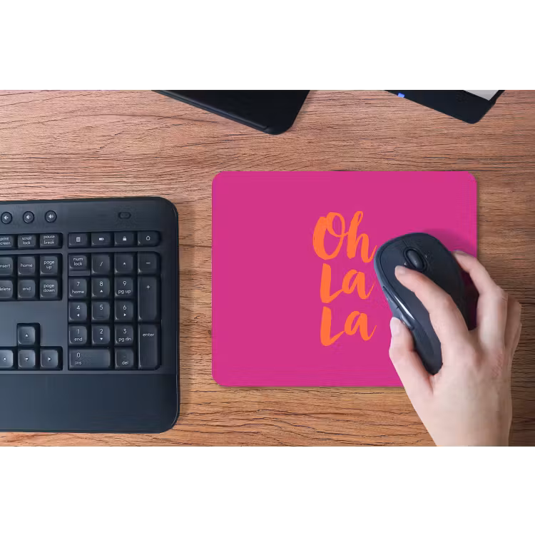Oh la la - Roze - Oranje - Minimalistisch muismat rubber klein -toetsenbord
