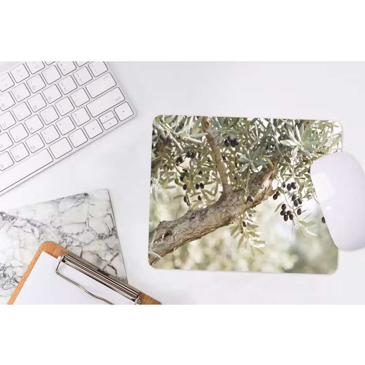 Mouse Pad - Olive tree - branch - green - Olijfboom - tak - groen muismat rubber klein