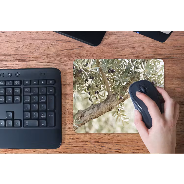 Mouse Pad - Olive tree - branch - green - Olijfboom - tak - groen muismat rubber klein