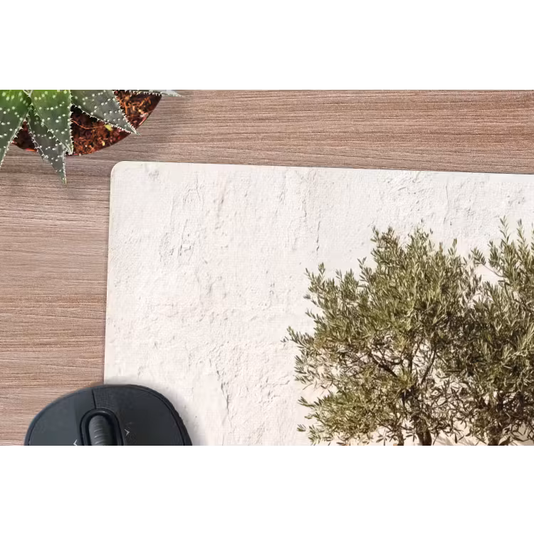 Mouse Pad - Olive Tree - Wall - White - Olijfboom - muur - wit muismat rubber klein