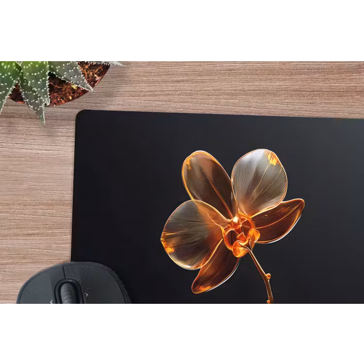 Orchidee - Doorzichtig - Bloem muismat rubber klein -closeup