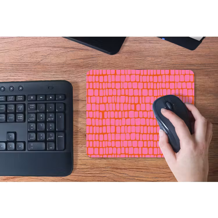 Organisch - Raster - Roze muismat rubber klein 262 -toetsenbord
