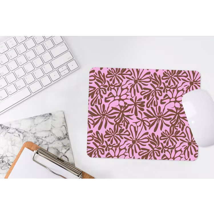Organisch - Patroon - Roze muismat rubber klein 262 -witbureau