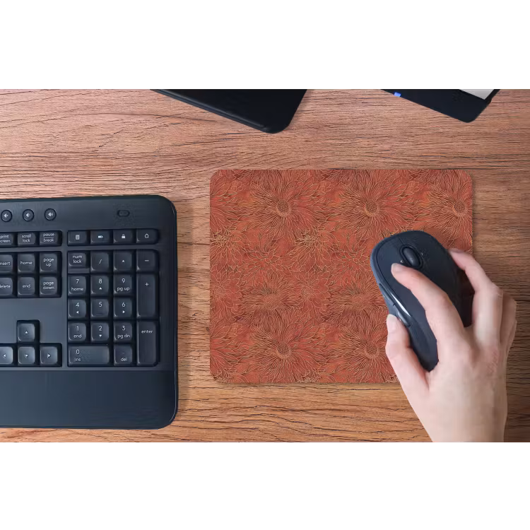 Oosters - Bloemen - Terracotta muismat rubber klein 262 -toetsenbord