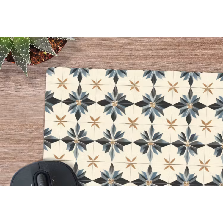 Sierlijk - Ornament - Blauw muismat rubber klein 262 -closeup
