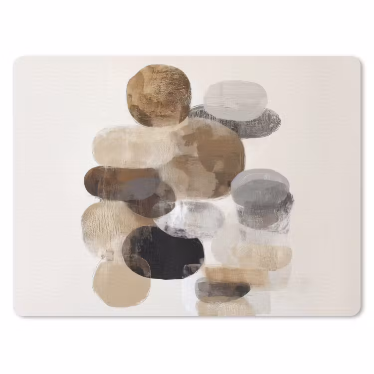 Ovaal - Kleurvlakken - Penseelstreken muismat rubber klein -3d