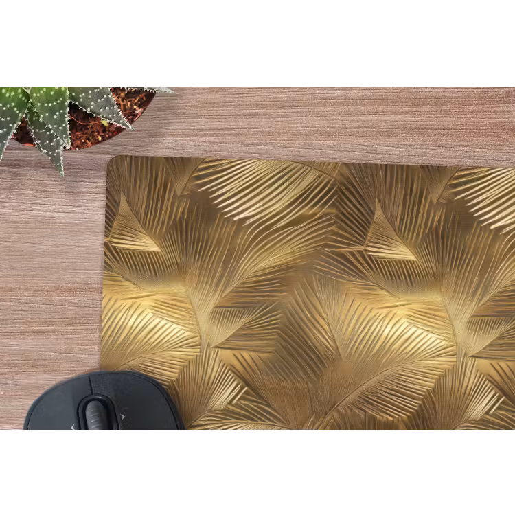 Palm - Waaier - Goud muismat rubber klein 262 -closeup