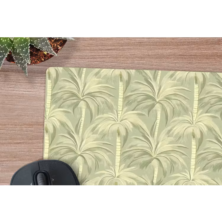 Palmwoud - Tropisch - Groen muismat rubber klein 262 -closeup