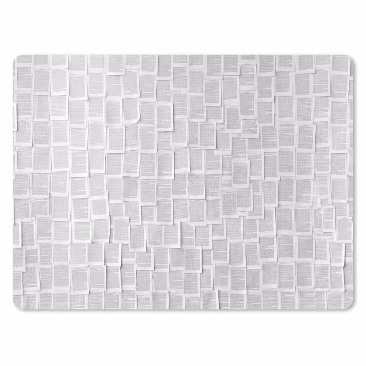 Papier - Overlappend - Textuur - Modern - Wit muismat rubber klein -3d