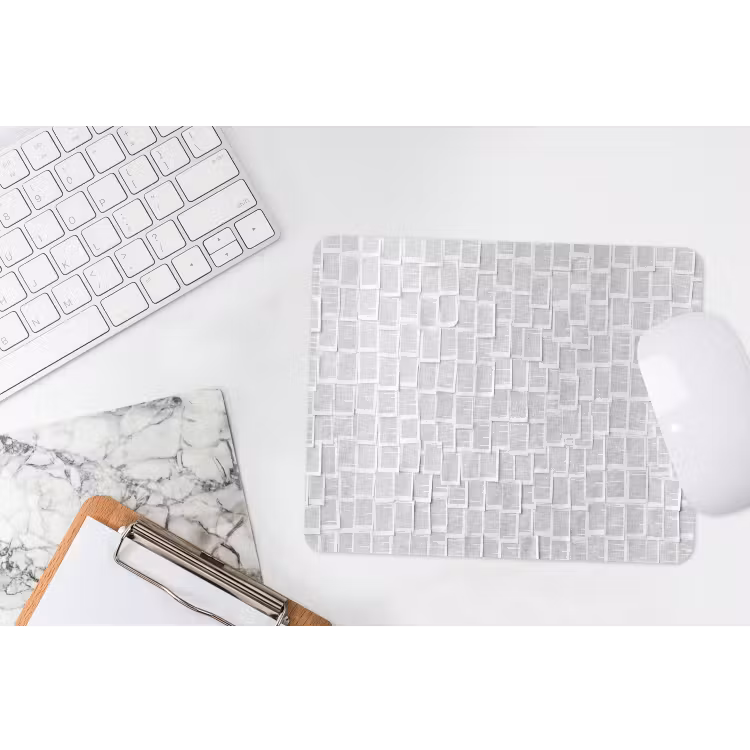 Papier - Overlappend - Textuur - Modern - Wit muismat rubber klein -witbureau