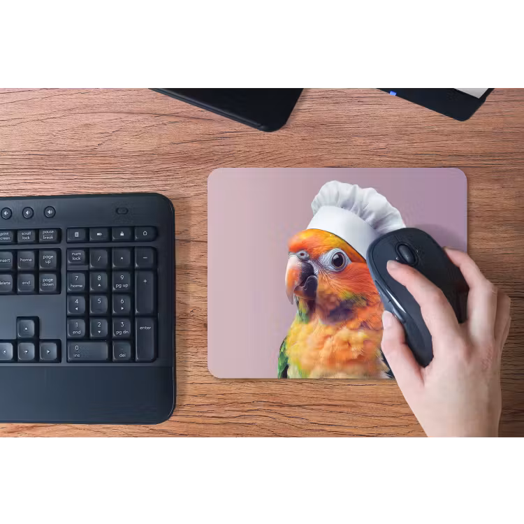 Papegaai - Koksmuts - Nieuwsgierig - Vogel muismat rubber klein -toetsenbord