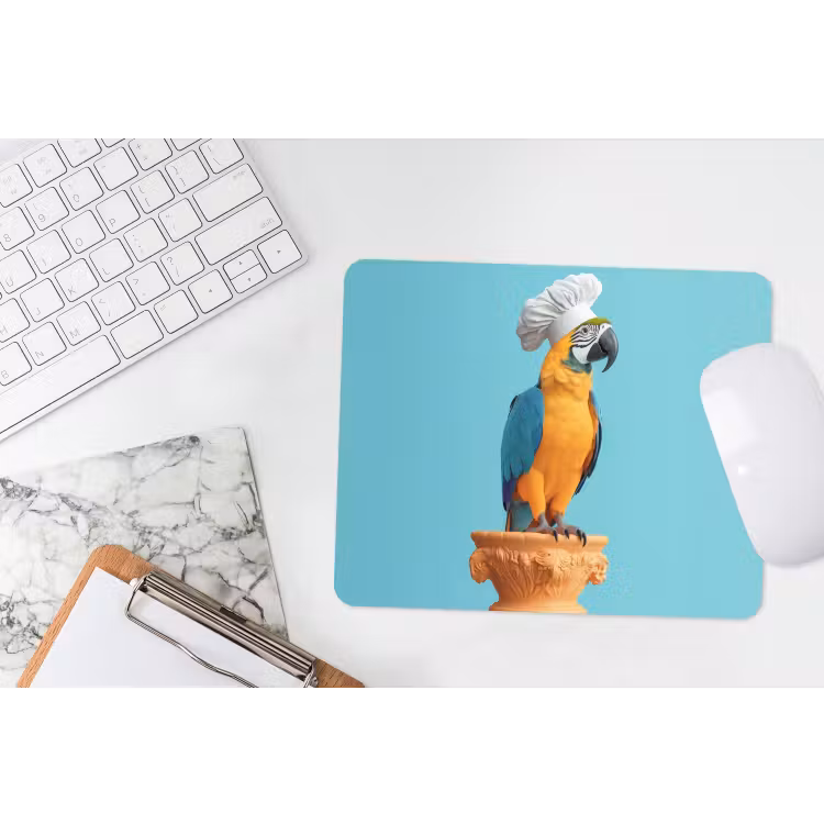 Papegaai - Koksmuts - Grappig - Vogel muismat rubber klein -witbureau