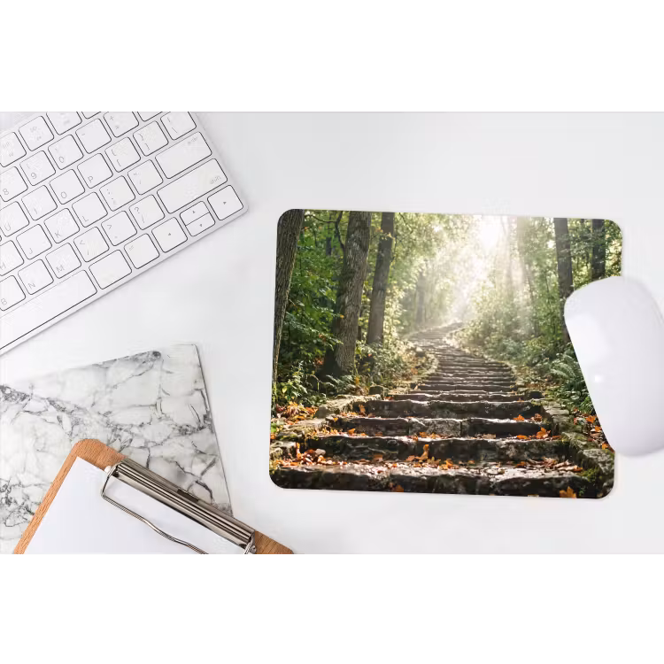 Stenen - Trap - Bos - Natuur muismat rubber klein -witbureau