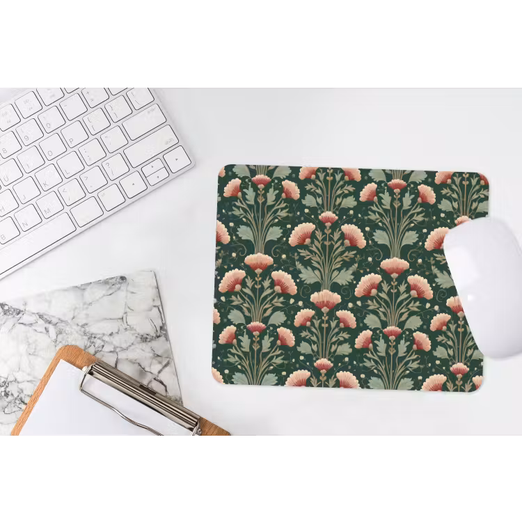 Patroon - Botanisch - Kleurrijk muismat rubber klein 262 -witbureau