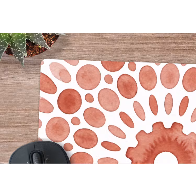 Patroon - Cirkels - Abstract - Modern - Rood muismat rubber klein -closeup