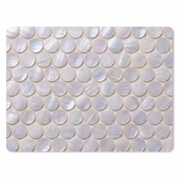 Patroon - Cirkels - Abstract - Modern - Wit muismat rubber klein -3d