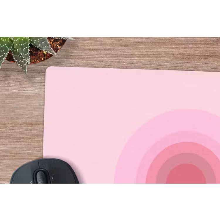 Patroon - Cirkels - Abstract - Roze - Modern muismat rubber klein -closeup
