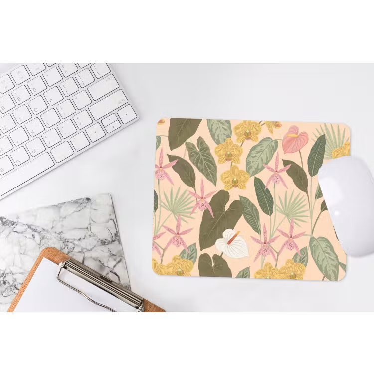 Patroon - Bloemen - Kleurrijk muismat rubber klein -witbureau