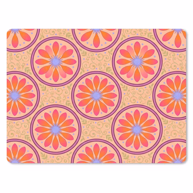 Patroon - Bloemen - Decoratief - Kleurrijk - Modern muismat rubber klein -3d