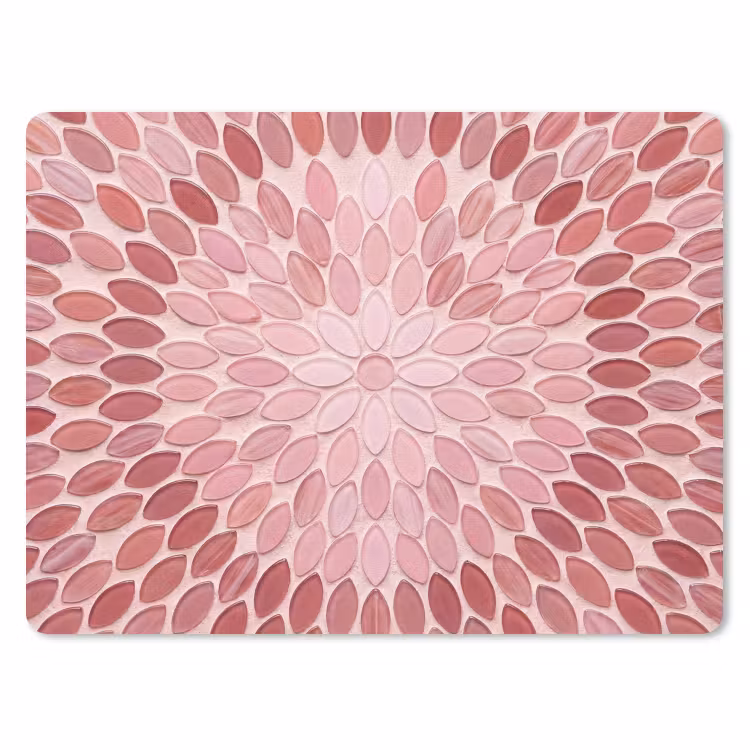 Patroon - Mozaïek - Ovaal - Abstract - Roze muismat rubber klein -3d