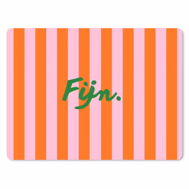 Patroon - Oranje - Fijn - Strepen muismat rubber klein -3d