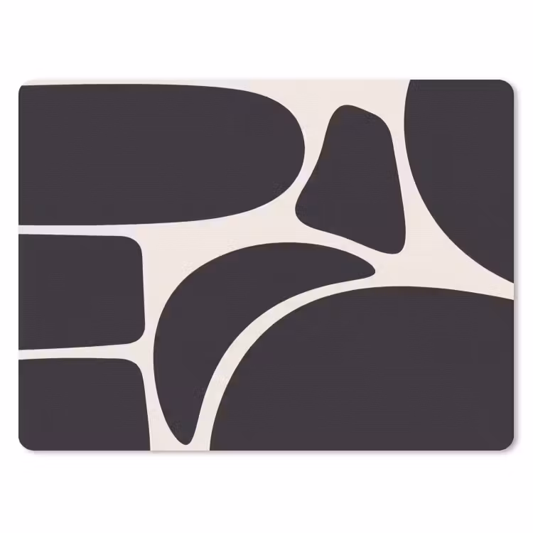 Mouse Pad - Pattern - Organic - Black - Patroon - Organisch - Zwart muismat rubber klein