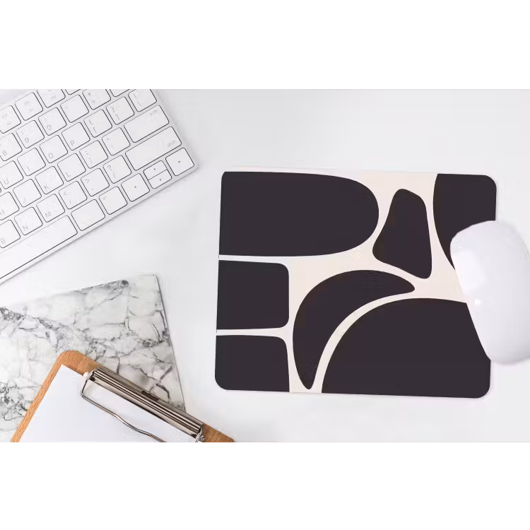 Mouse Pad - Pattern - Organic - Black - Patroon - Organisch - Zwart muismat rubber klein