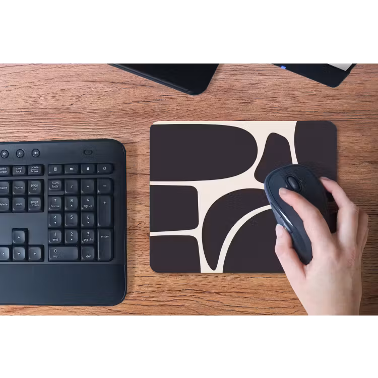 Mouse Pad - Pattern - Organic - Black - Patroon - Organisch - Zwart muismat rubber klein