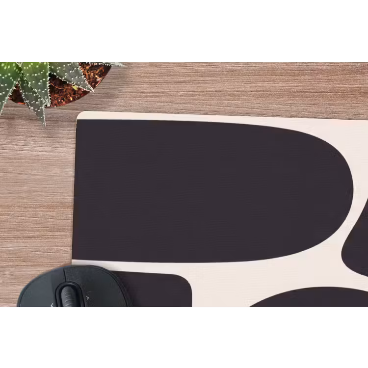 Mouse Pad - Pattern - Organic - Black - Patroon - Organisch - Zwart muismat rubber klein