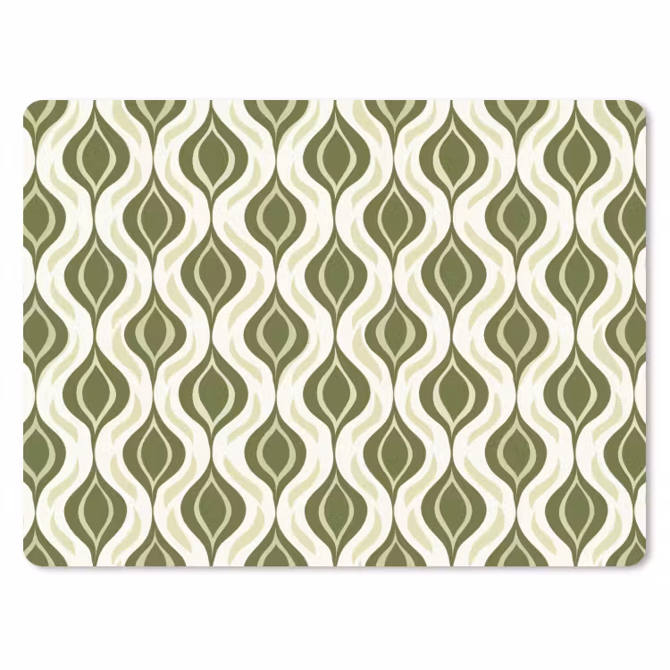 Patroon - Retro - Groen muismat rubber klein 262 -3d