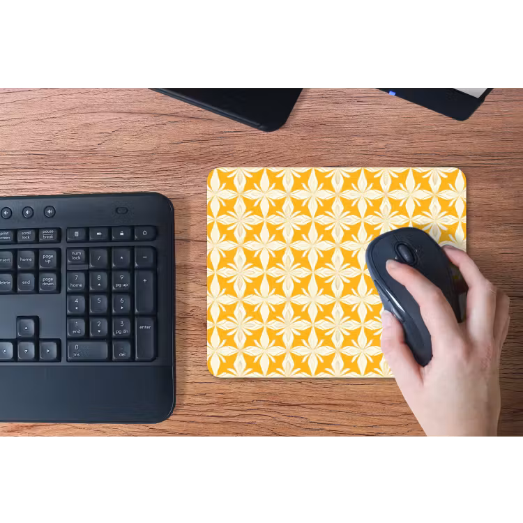 Patroon - Retro - Geel muismat rubber klein 262 -toetsenbord